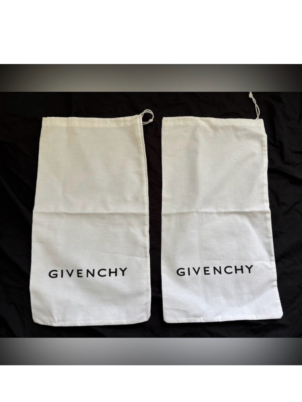 Set of 2 Givenchy White Shoe Dust Bags Pair